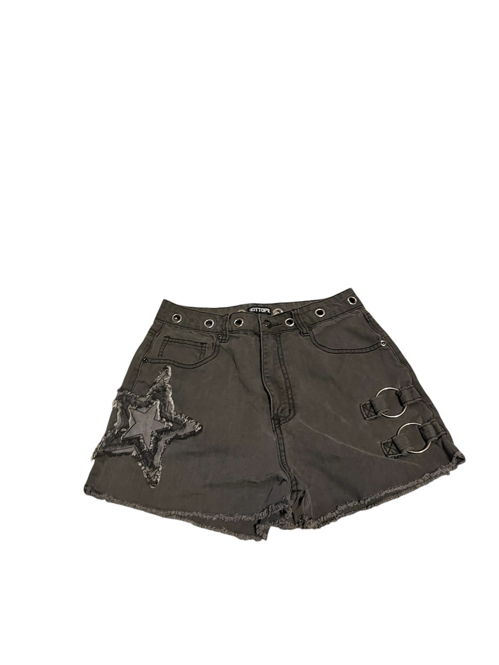 Hot Topic Black Distressed Star High-Waist Shorts